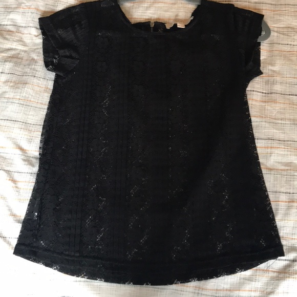 Loft black lace tshirt - Picture 1 of 4